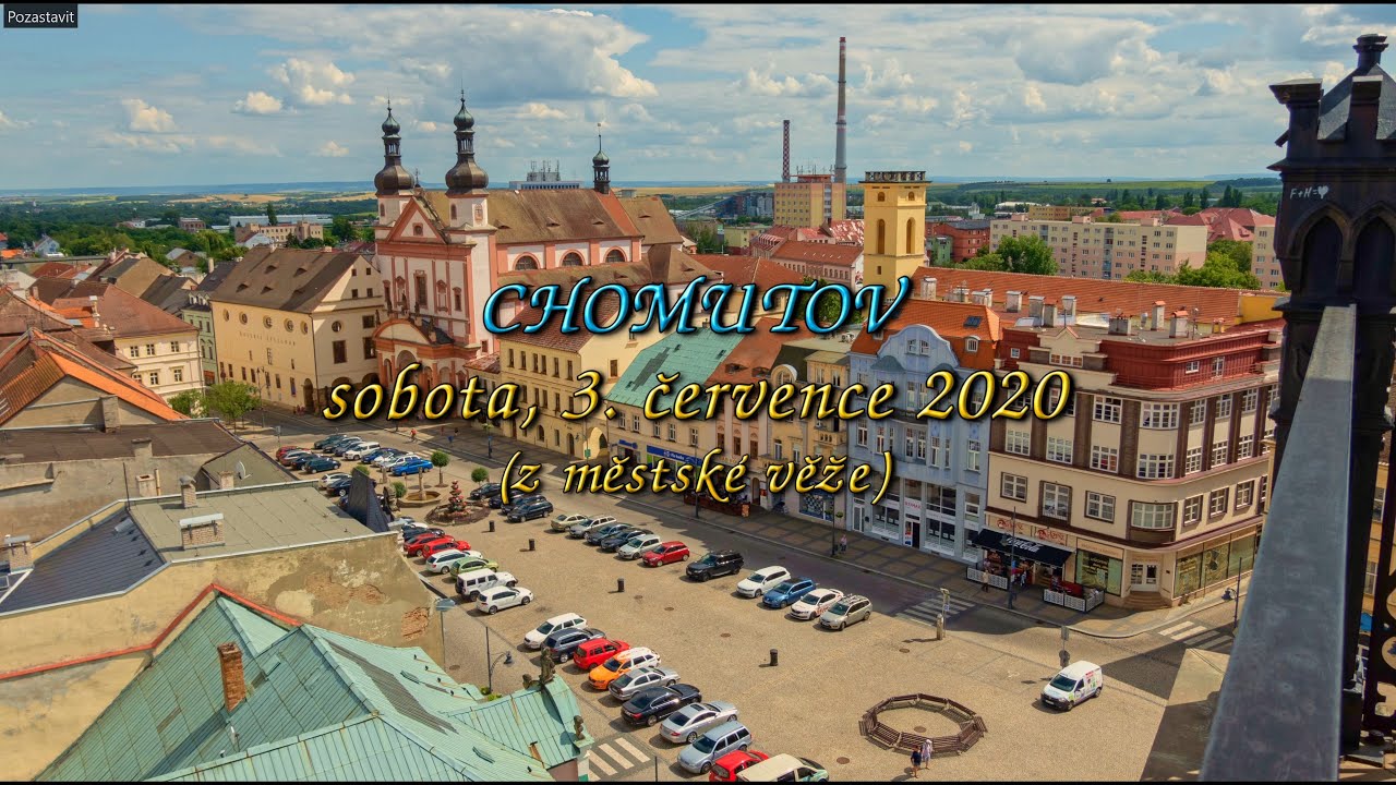 Chomutov z městské věže a její okolí 3.7.2020, 4K