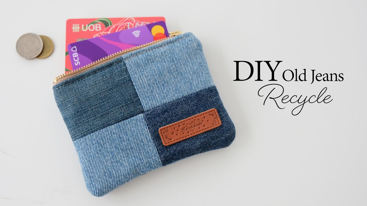 How to make a simple coin purse From scraps of old jeans (ep290)
