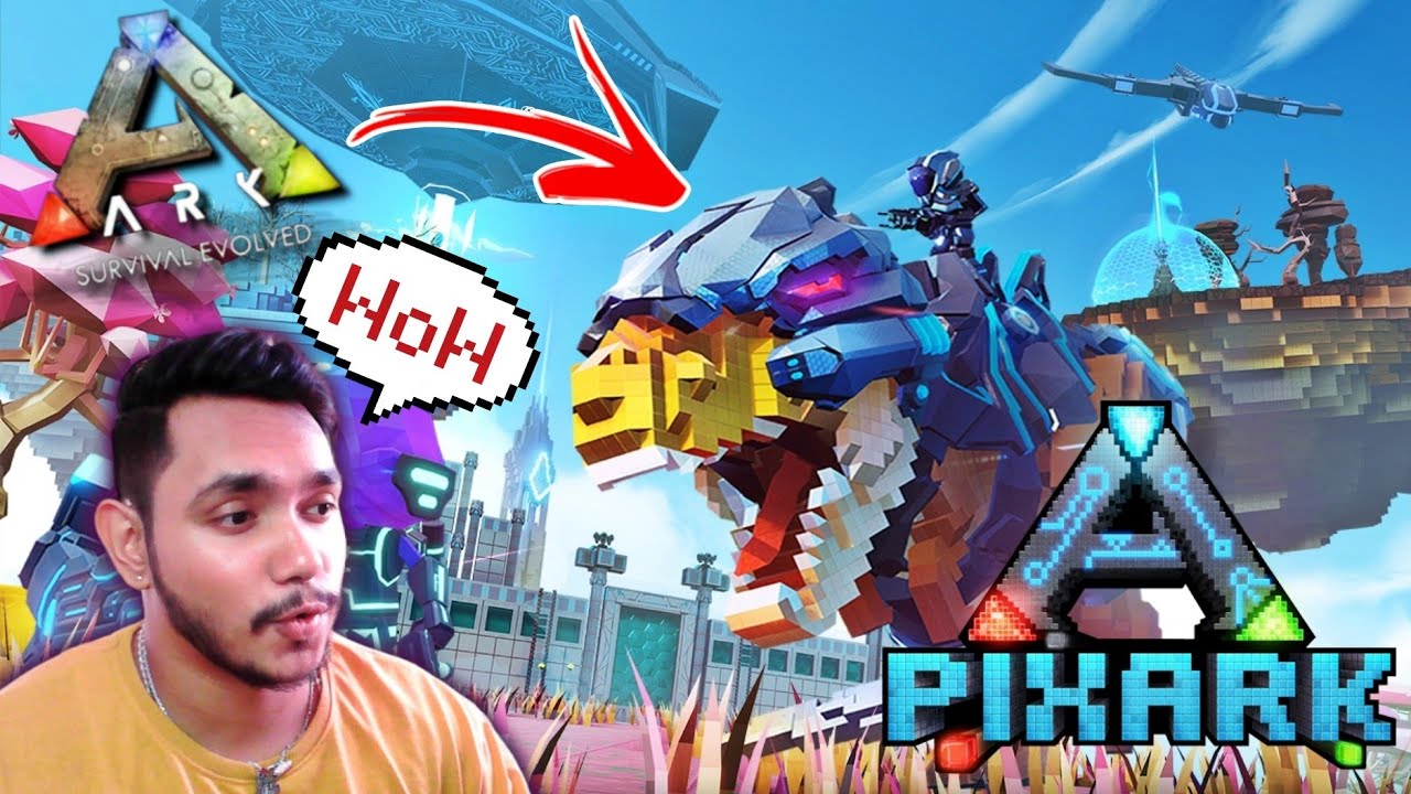 Unbelievable! ARK Survival Evolved Transformed into a Minecraft-like World! - PIXARK DAY 01