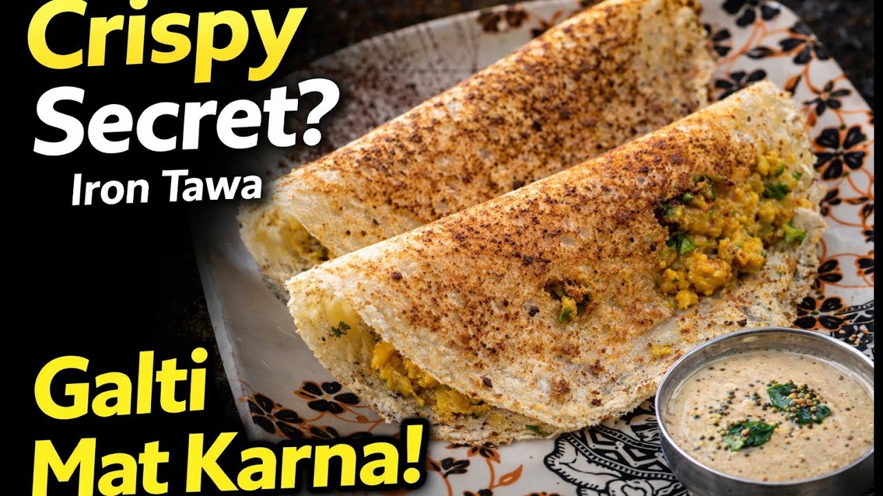 | Crispy Masala Dosa Recipe |Secret Trick | Dosa Bilkul Bhi Nahi Chipkega 😍 #cookwithakanksha 