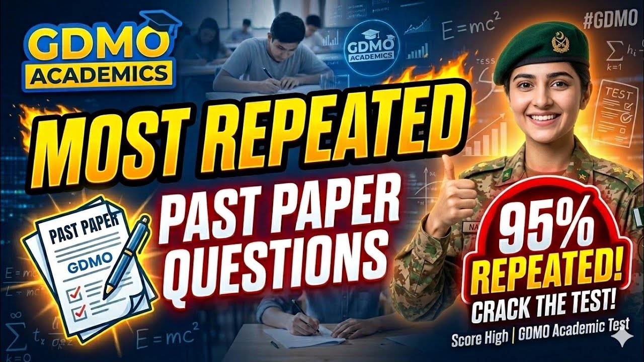 GDMO Academics: Most Repeated Past Paper Questions 95% Repeated! GDMO Academic Test #gdmo 