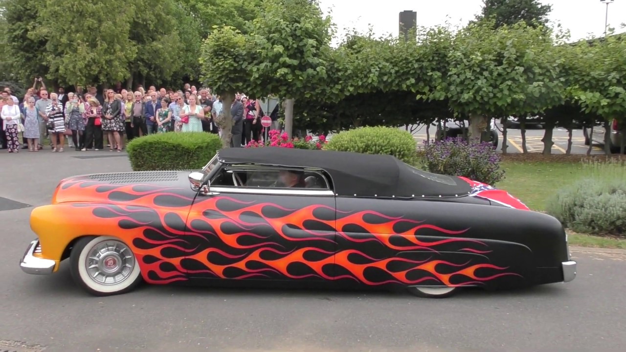 (Pt4) RICK AUBREY'S ROCKABILLY FUNERAL SOUTHEND ESSEX 9/7/2019 Cortege Cruise Arrives At Crematorium