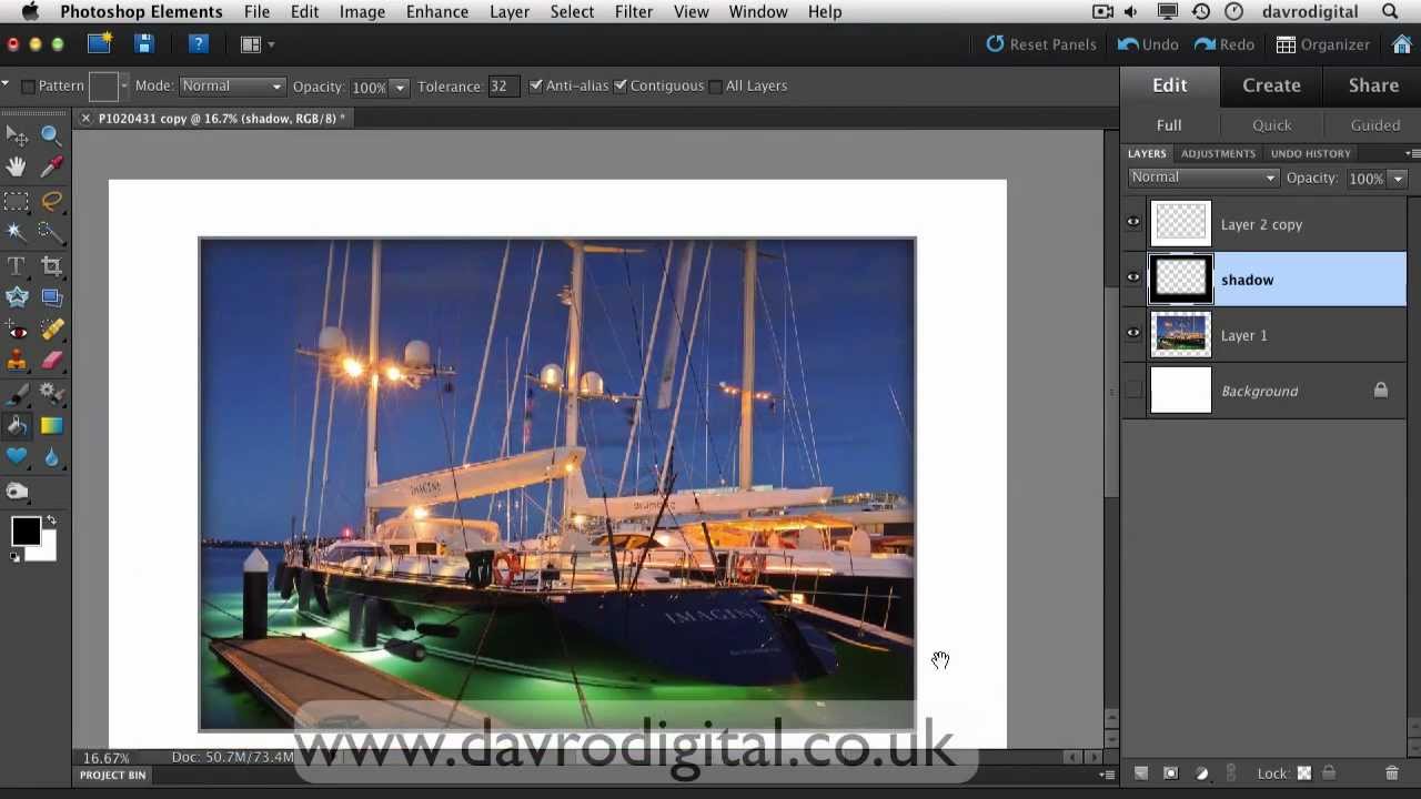 Photoshop Elements matt border part 1 Photoshop Elements