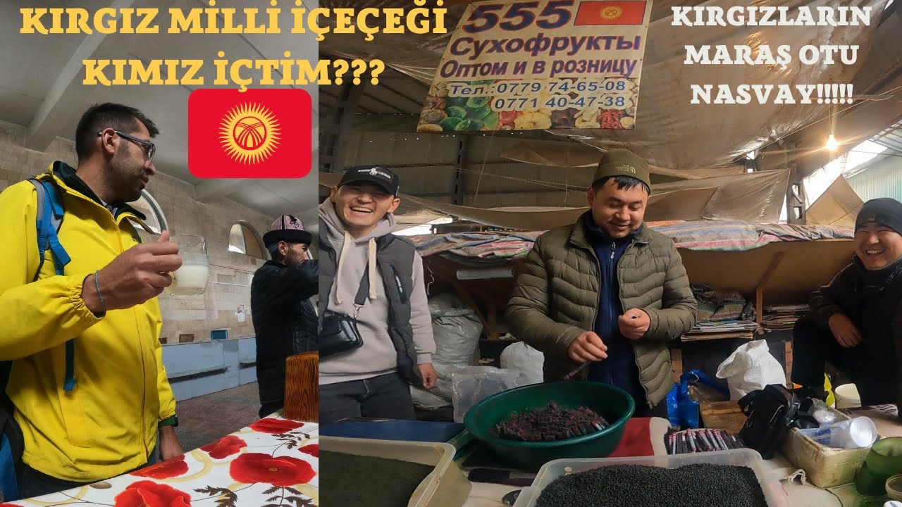 OŞ PAZARI , BİŞKEK/KIRGIZİSTAN  l AT ETİ KAÇ SOM?? l KIMIZ İÇTİM #13