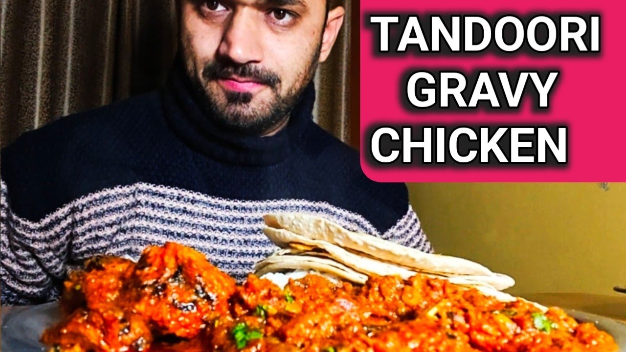 MUKBANG: TANDOORI GRAVY CHICKEN WITH ROTI & FRESH SALAD | 
