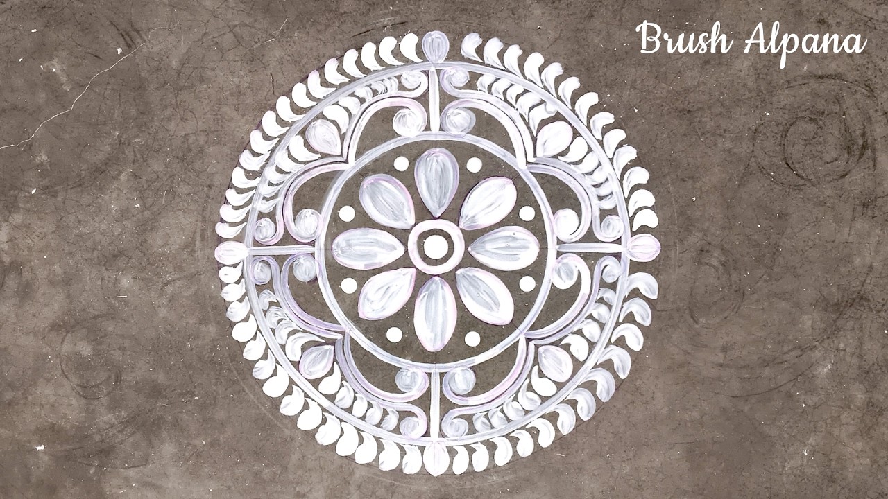 Bengali Alpana Drawing | Easy Puja & Wedding Floor Art Design