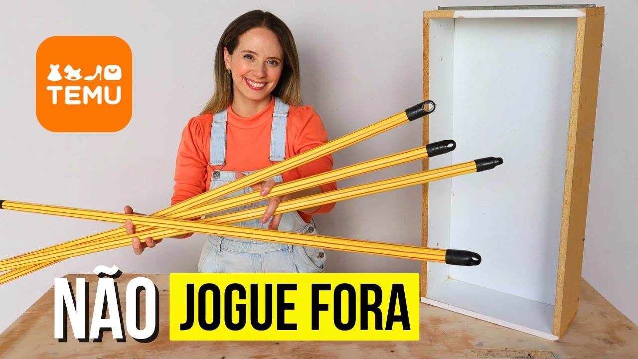 Olha o que eu fiz com essa GAVETA VELHA e CABOS DE VASSOURAS usando ferramentas e decorações da TEMU