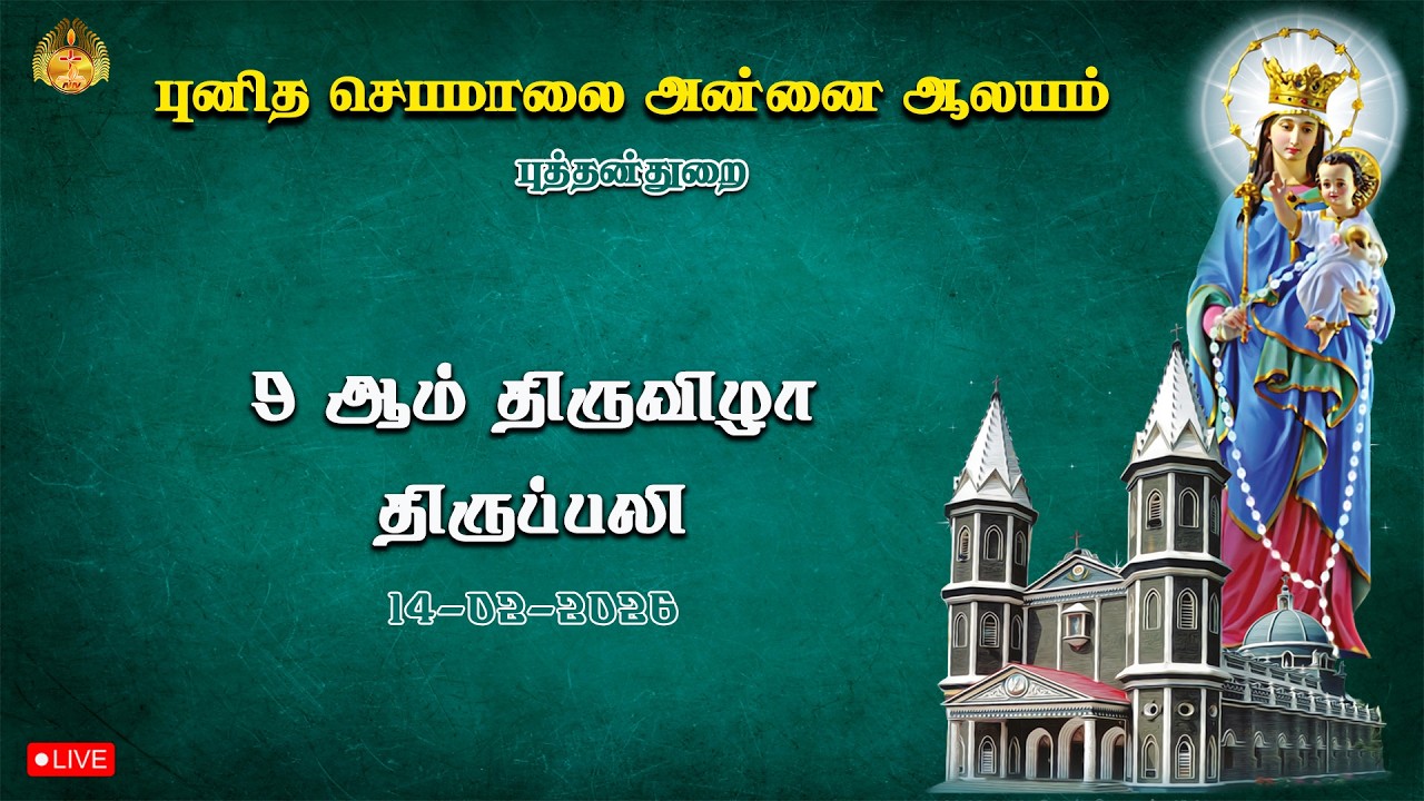 🔴 LIVE புனித செபமாலை அன்னை ஆலயம், புத்தன்துறை | 9 ஆம் திருவிழா திருப்பலி | 14-02-2026.