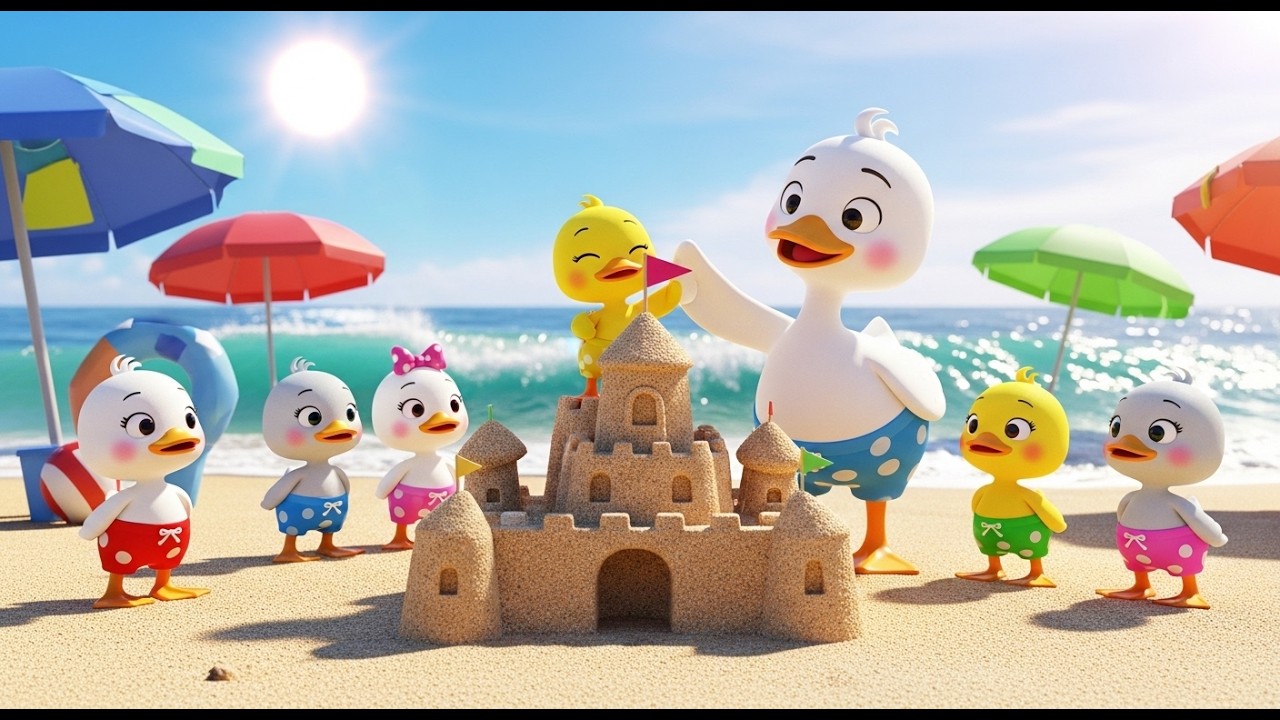 Five Little Ducks Go Swimming on a Sunny Day | Fun 3D Nursery Rhyme for Kids and Toddlers