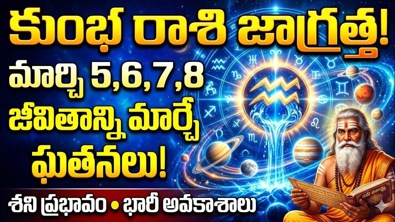 కుంభ రాశి ఫలితాలు March 5,6,7,8 2026 | Kumbha Rasi Rasiphalalu | Aquarius Horoscope |