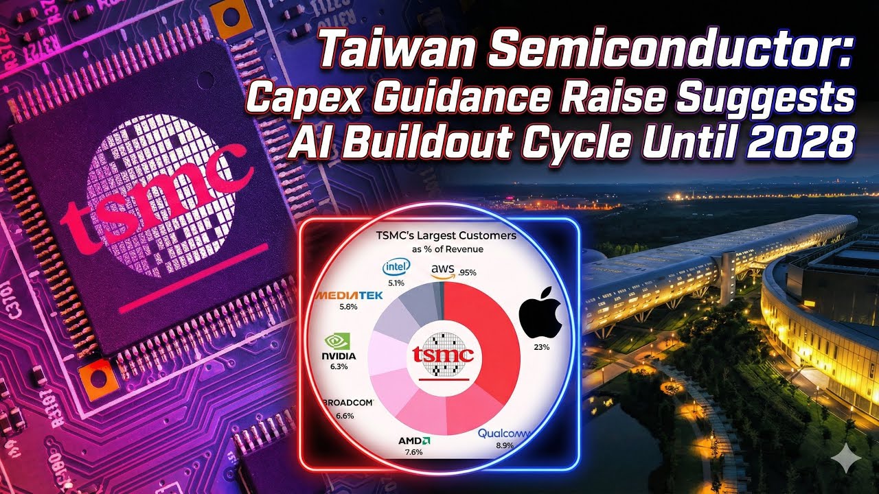 TSMC stock, Taiwan Semiconductor: Capex Guidance Raise Suggests AI Buildout Cycle Until 2028