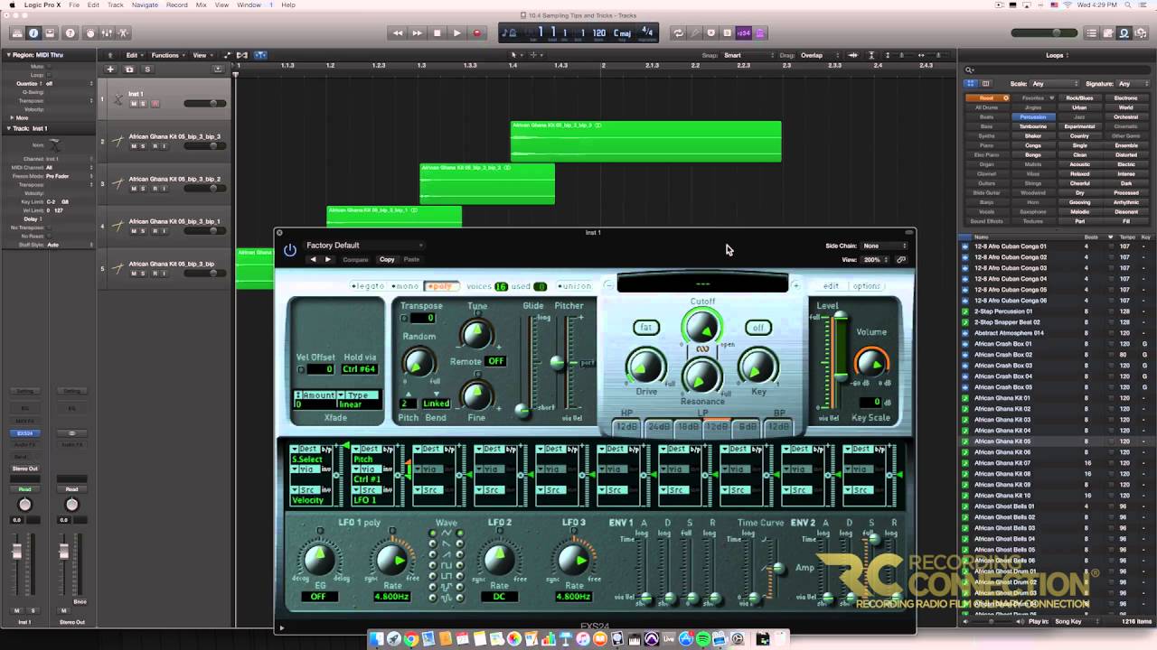 Recording Connection - Sampling Tips and Tricks in EXS24 Sampler