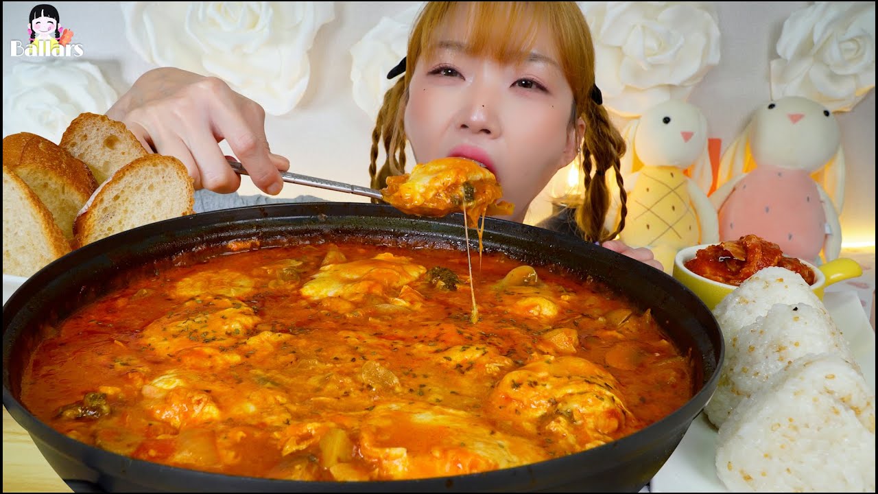 Mukbang:) I'll eat an egg-in-hell with 8 eggs and a lot of cheese! ☆Big Bites :: ASMR :: Eatingshow☆