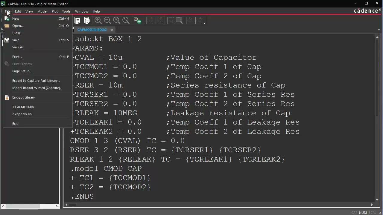 Developing Subcircuit Models using PSpice Model Editor