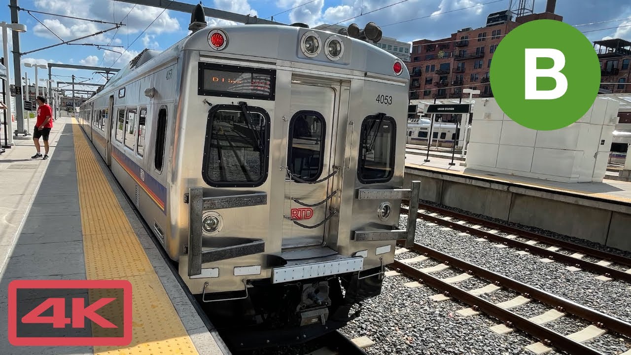 Denver RTD Commuter Rail B Line, Westminster Station to Union Station, Hyundai Rotem, 4K Train Ride