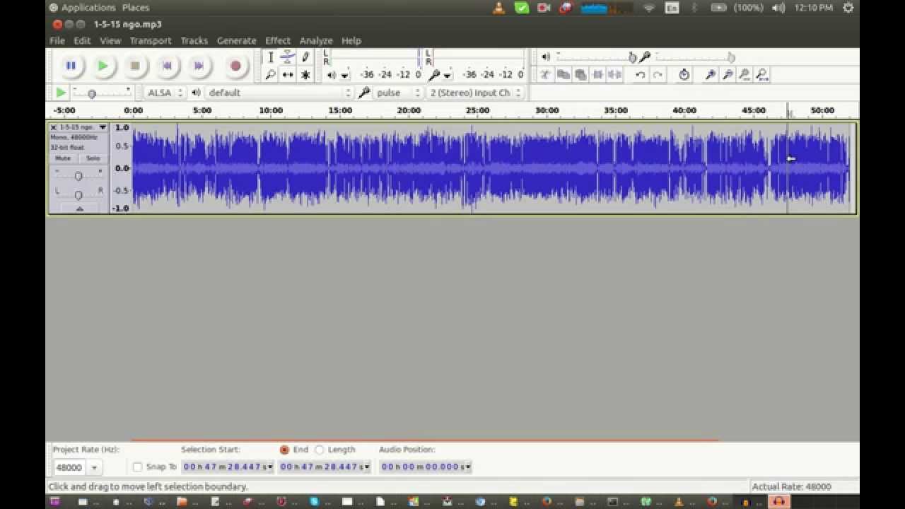 Leveling up the audio in Audacity (range compression) (uniform amplification)