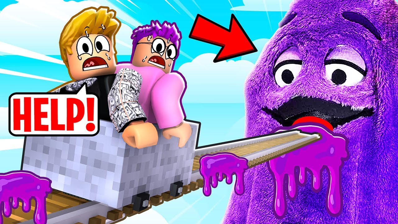 ПОЕЗДКА НА ТЕЛЕЖКЕ В ROBLOX В GRIMACE SHAKE В 3 ЧАСА НОЧИ!? (СЕКРЕТНАЯ КОНЦОВКА GRIMACE!)