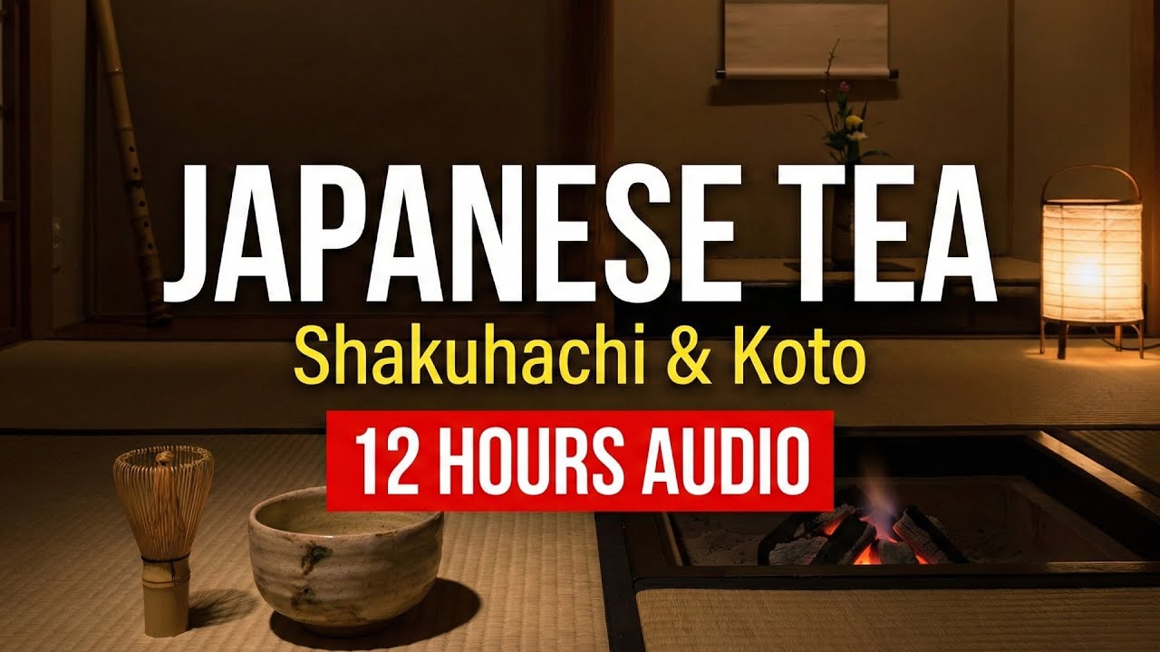 Japanese Tea Music: Zen Focus & Harmony | 12 Hours Shakuhachi & Koto Background Music for Relaxation