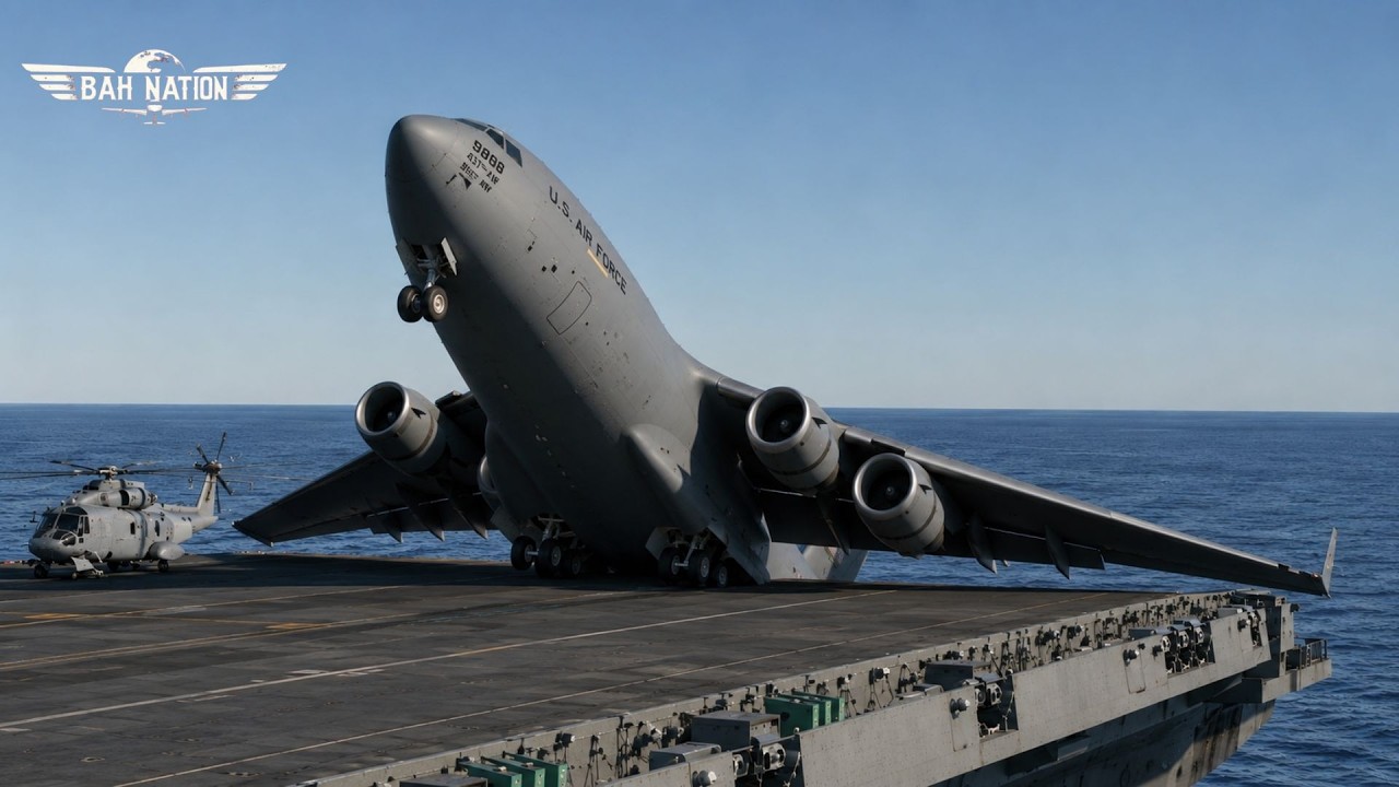 Nie uwierzysz w odwagę pilota C-17! Przerażający start lotniskowca