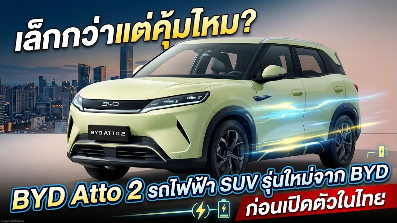 BYD ATTO 2 เตรียมเปิดตัวที่งาน Motor Show 2026 Battery 64.8 kWh วิ่งไกล 495 km DC 155 kW รอลุ้นราคา