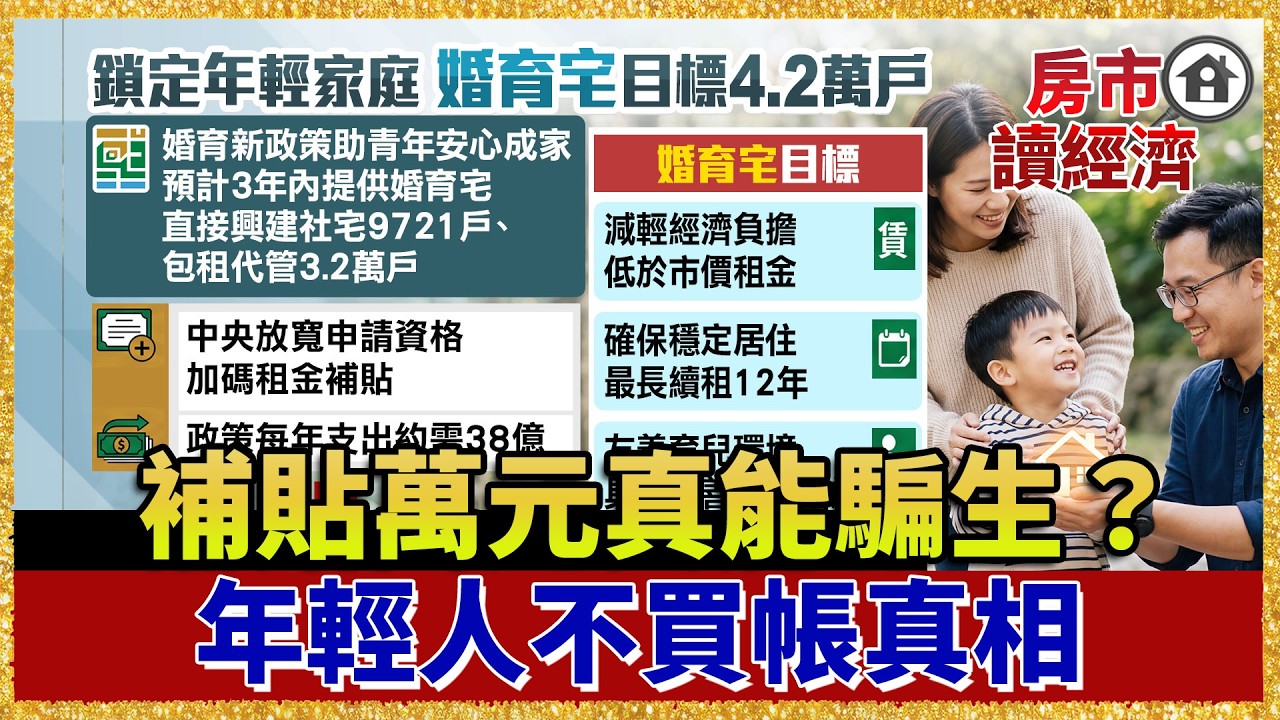 給一萬塊就想叫我生？政府推4.2萬戶婚育宅！年輕人為何不買帳？【#房市讀經濟】