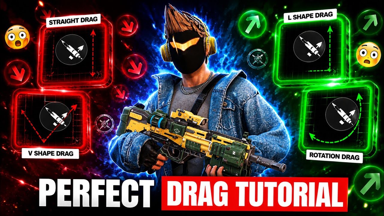 PERFECT🎯DRAG TECHNIQUES || NO RECOIL 😱|| SECRET 🔥DRAG STYLES REVEALED || BEST FREEFIRE TUTORIAL 🎯🔥