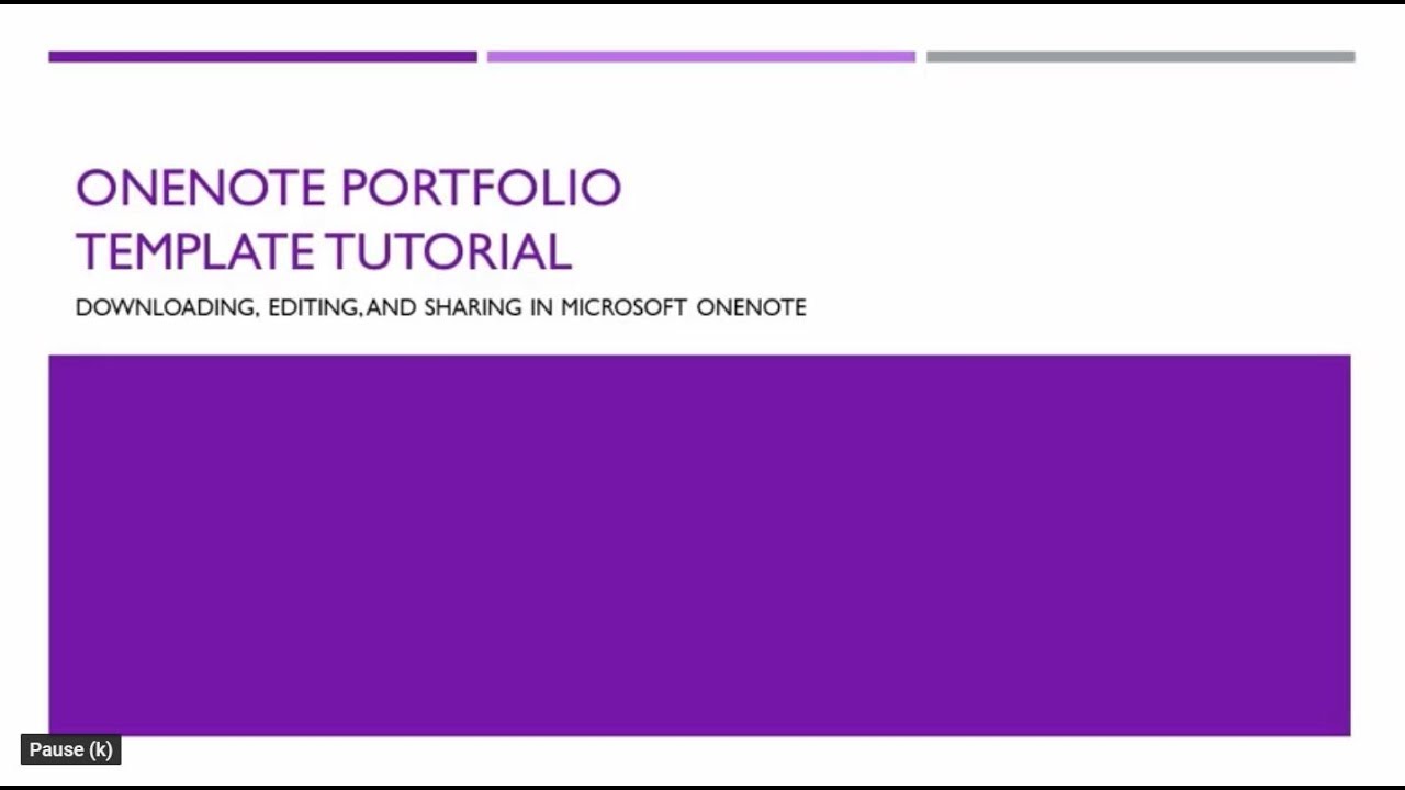 OneNote Portfolio Template Tutorial