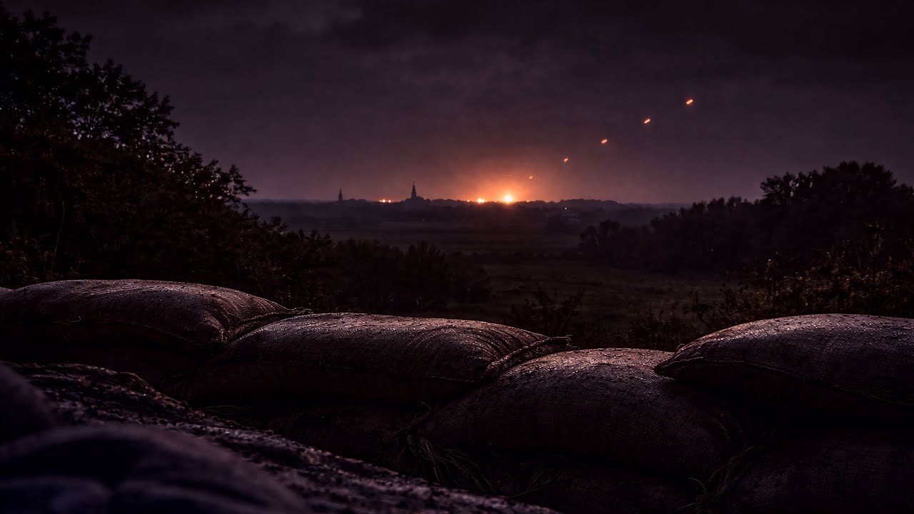 World War II Night Ambience | Distant Artillery and Bombing