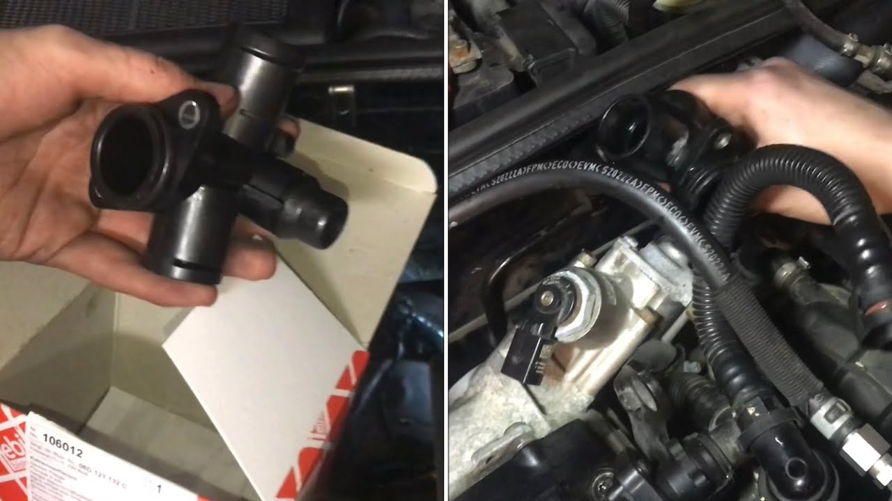 “removing” COOLANT FLANGE  for rear of cylinder head b7 a4 2.0t (106012) audi volkswagen