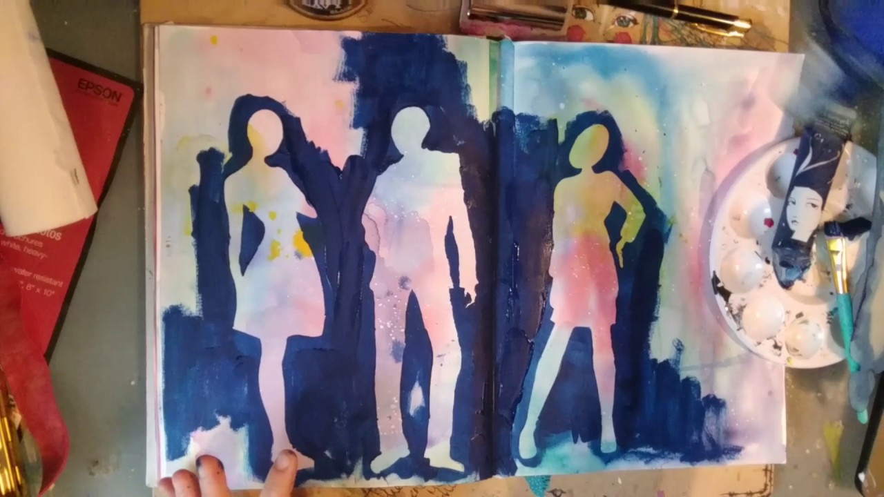 I want, art journal spread process video