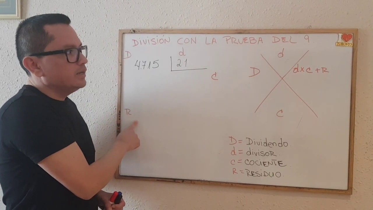 División con la prueba del 9