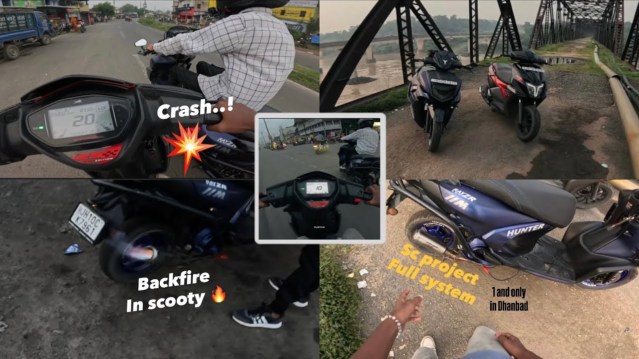 Sc project exhaust in rayzr | crash hote hote bacha 💥 | backfire system | ft.ajit mahato 47 