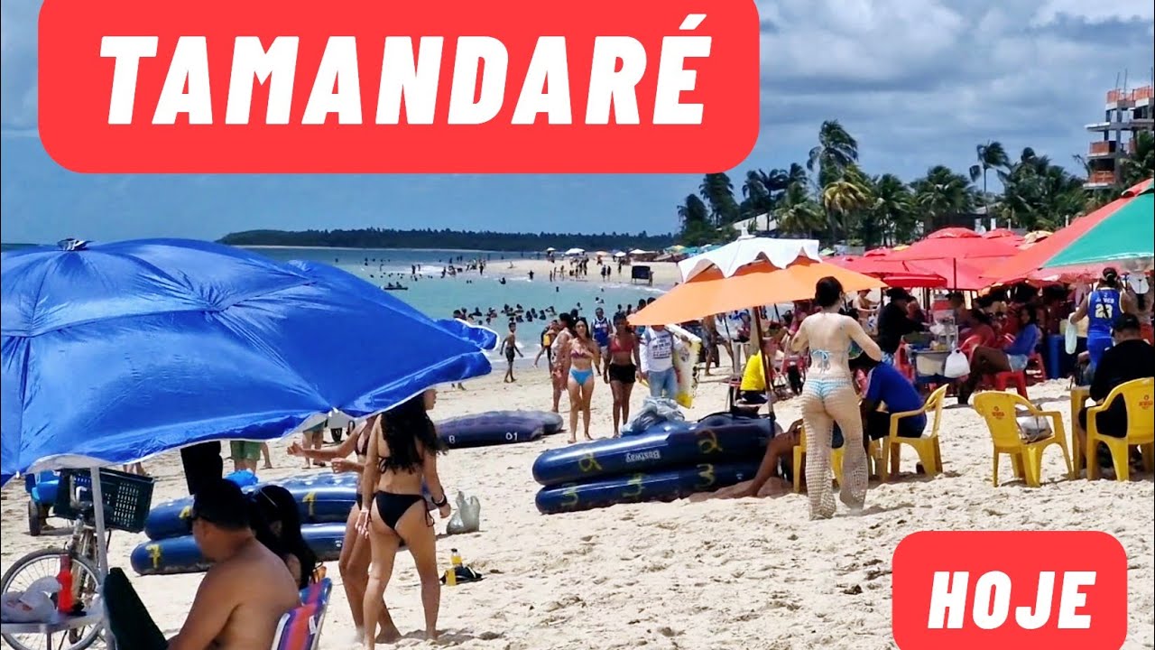 PRAIA DE TAMANDARÉ-PE, MUITA GENTE HOJE.