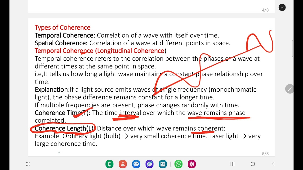 Temporal & spatial Coherence and Conditions for Interference