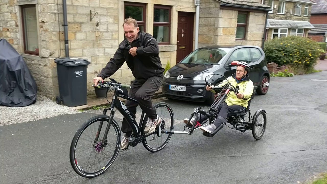 Converting a Hase Kettwiesel hand-trike into a bike train test run 2