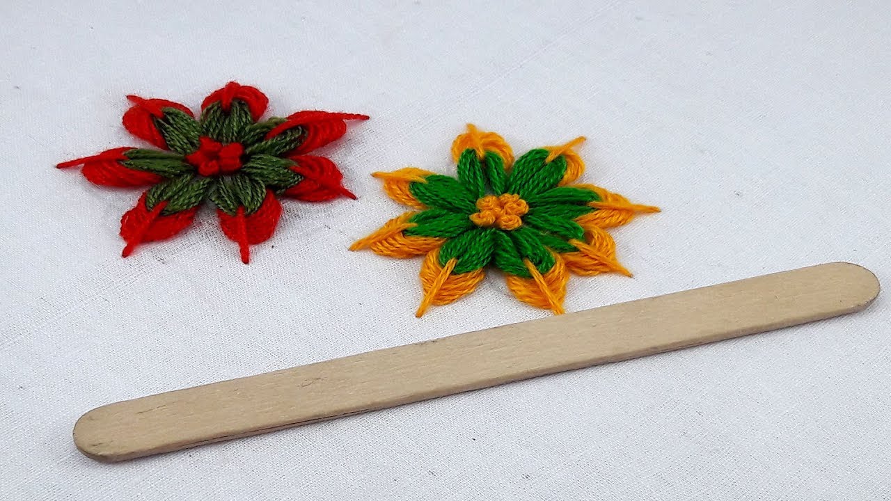 Hand Embroidery amazing Tricks # 12 | super embroidery trick  with Ice Cream Stick.