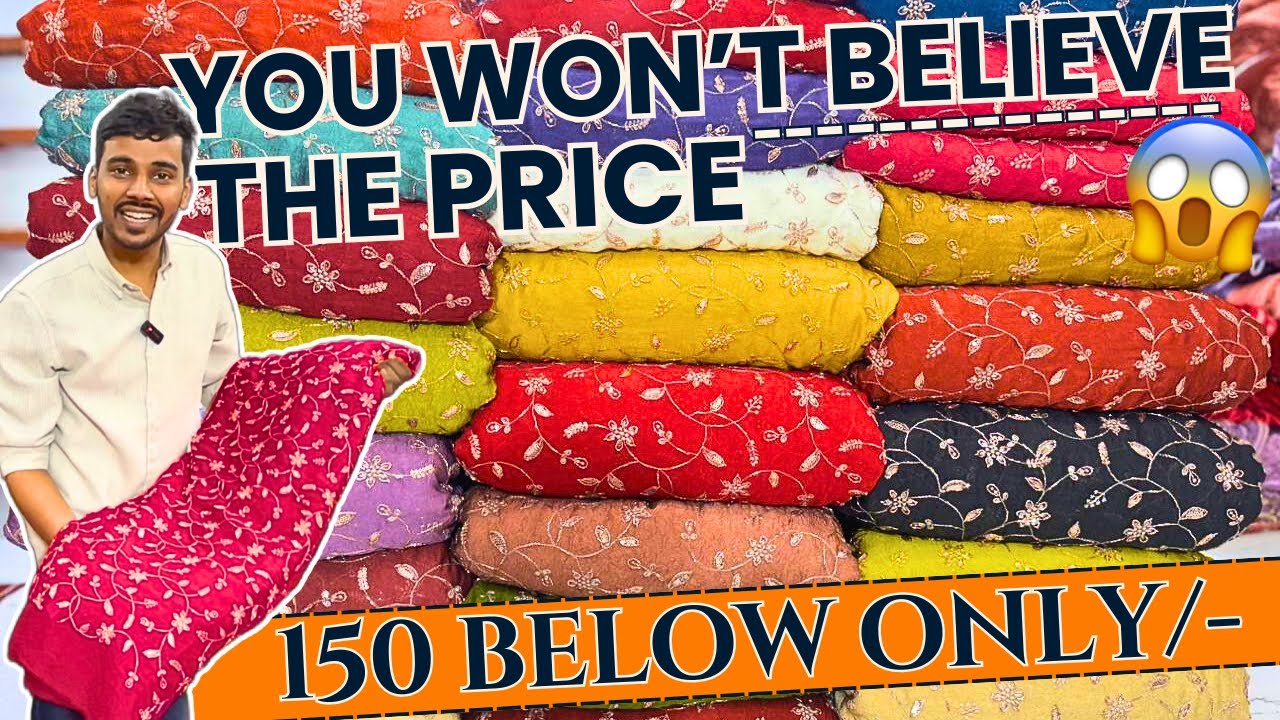 150 Below Price Only | Rangoli Crush Embroidery Fabric 