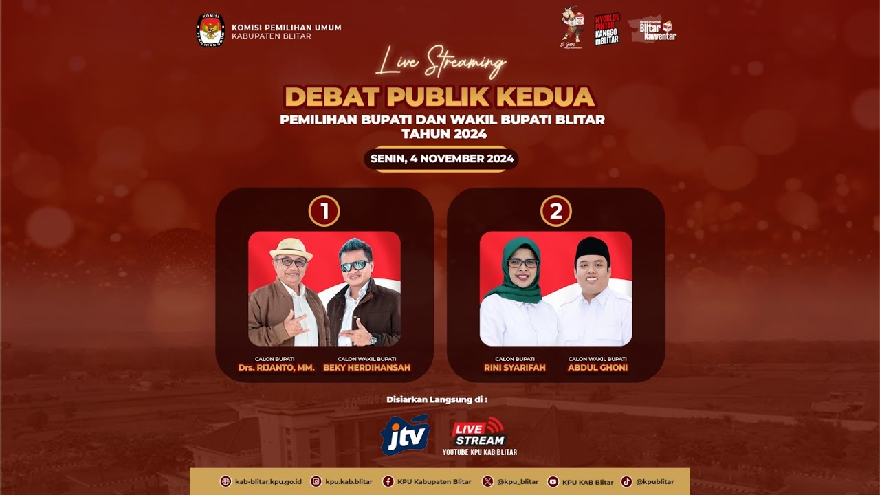 LIVE DEBAT PUBLIK KEDUA PEMILIHAN BUPATI & WAKIL BUPATI BLITAR TAHUN 2024