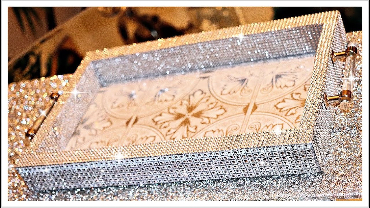 DIY DOLLAR TREE GLAM SERVING TRAY