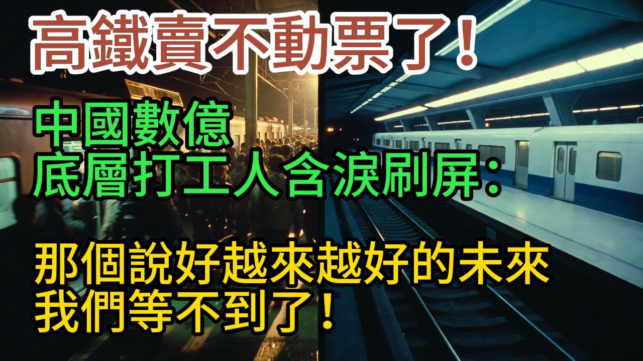 高鐵賣不動票了！中國數億底層打工人含淚刷屏：那個說好越來越好的未來，我們等不到了！