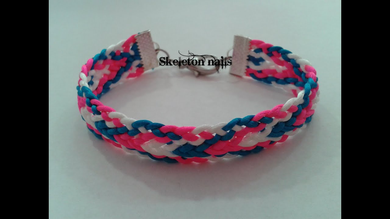 DIY: Pulsera Kumihimo plana ☮Kumihimo bracelet (easy)