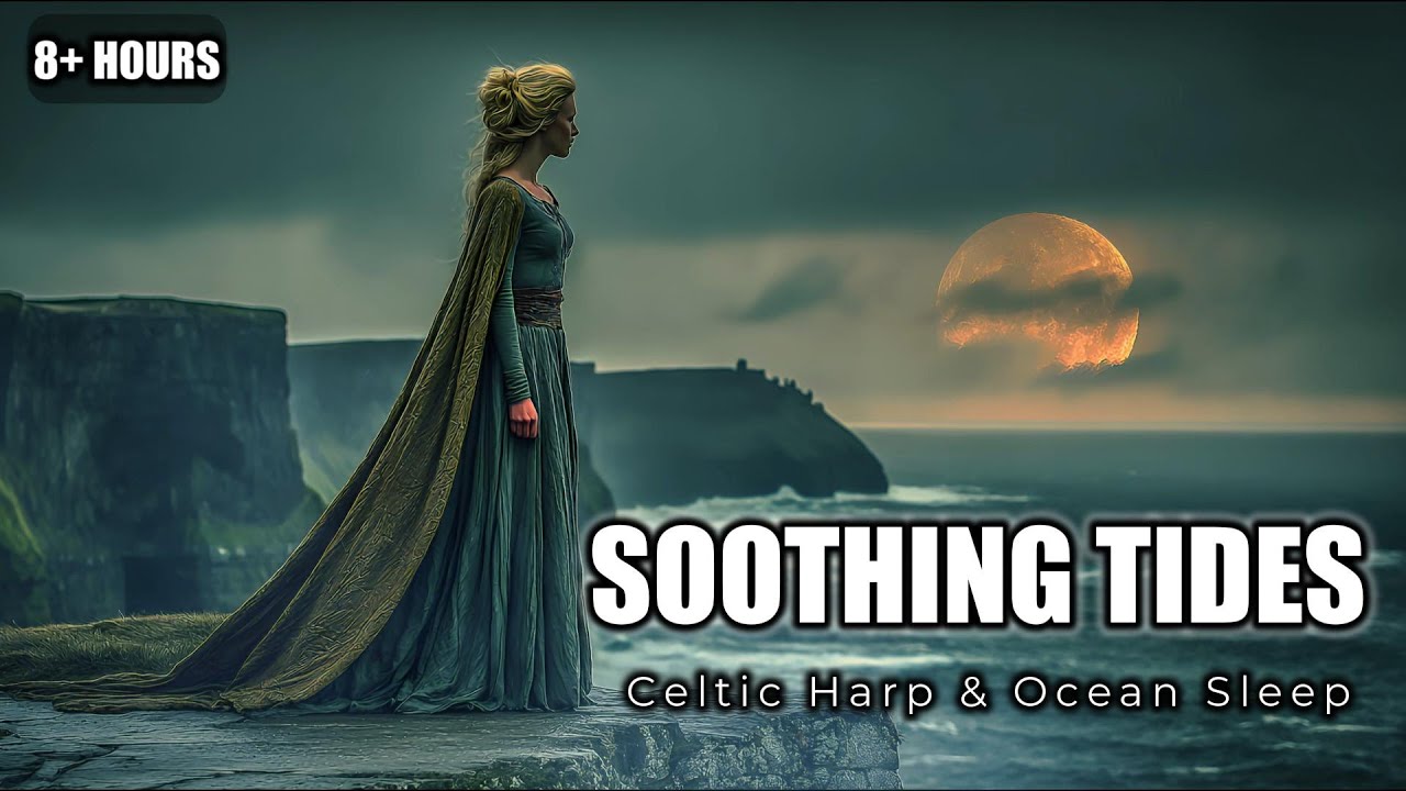 Celtic Harp Lullaby with Ocean Waves – 8+ Hours for Insomnia