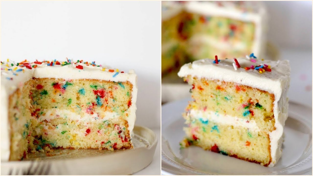Rainbow Sprinkle Sponge Cake Recipe | Birthday Cake Recipe