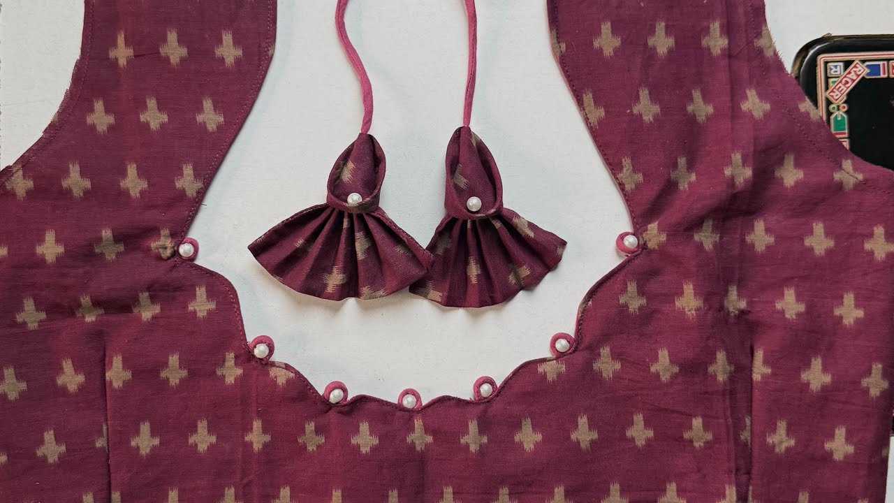 Designer back neck blouse design |cutting and stitching back neck blouse design |blouse ka design