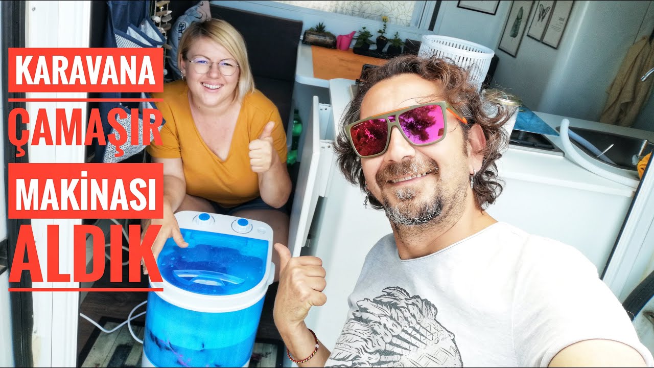 KARAVANDA ÇAMAŞIR SORUNU / KARAVANA ÇAMAŞIR MAKİNASI ALDIK / MİNİ PORTATİF ÇAMAŞIR MAKİNASI