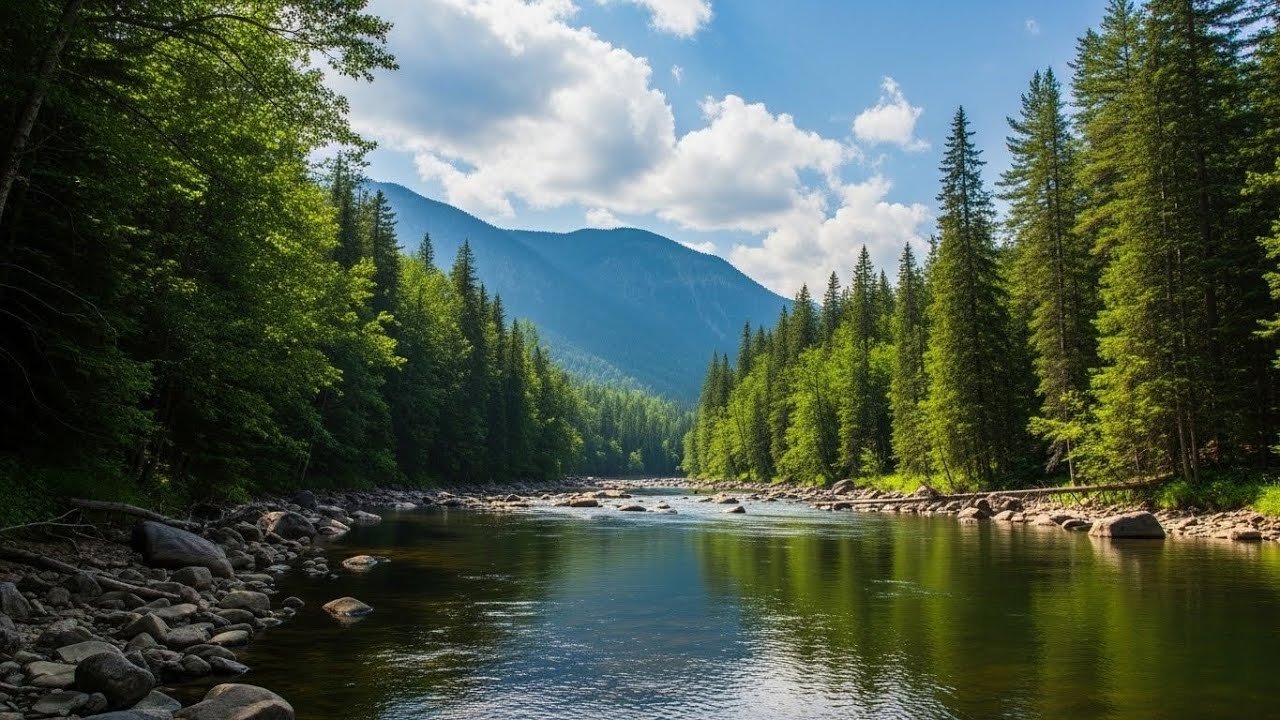 Forest Stream River 🌲🌊 Gentle Flowing Water for Sleep and Meditation #2168