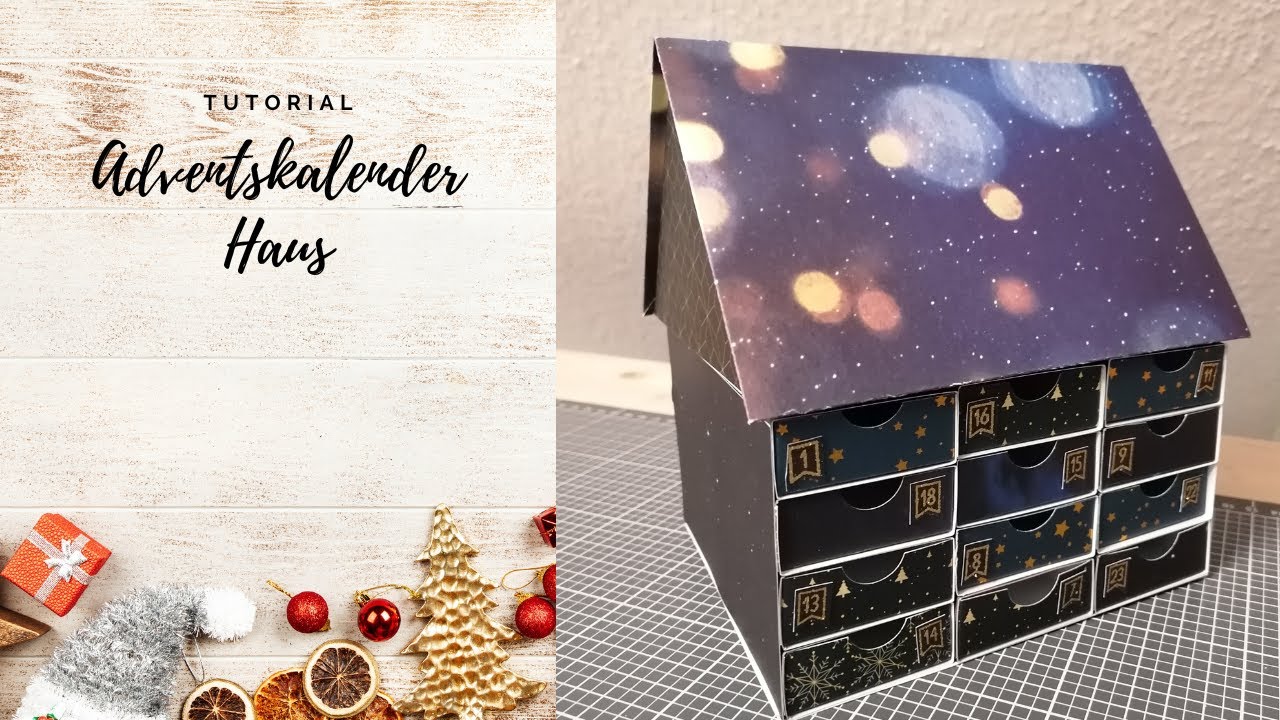 Adventskalenderhaus mit abnehmbaren Dach - Tutorial