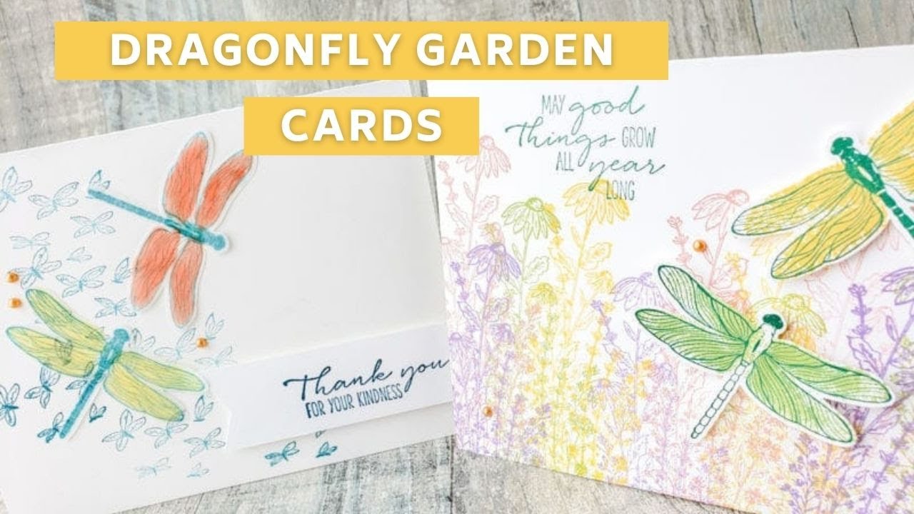 Gorgeous Dragonflies Are Fluttering On These Cards - Stampin Up Dragonfly Garden