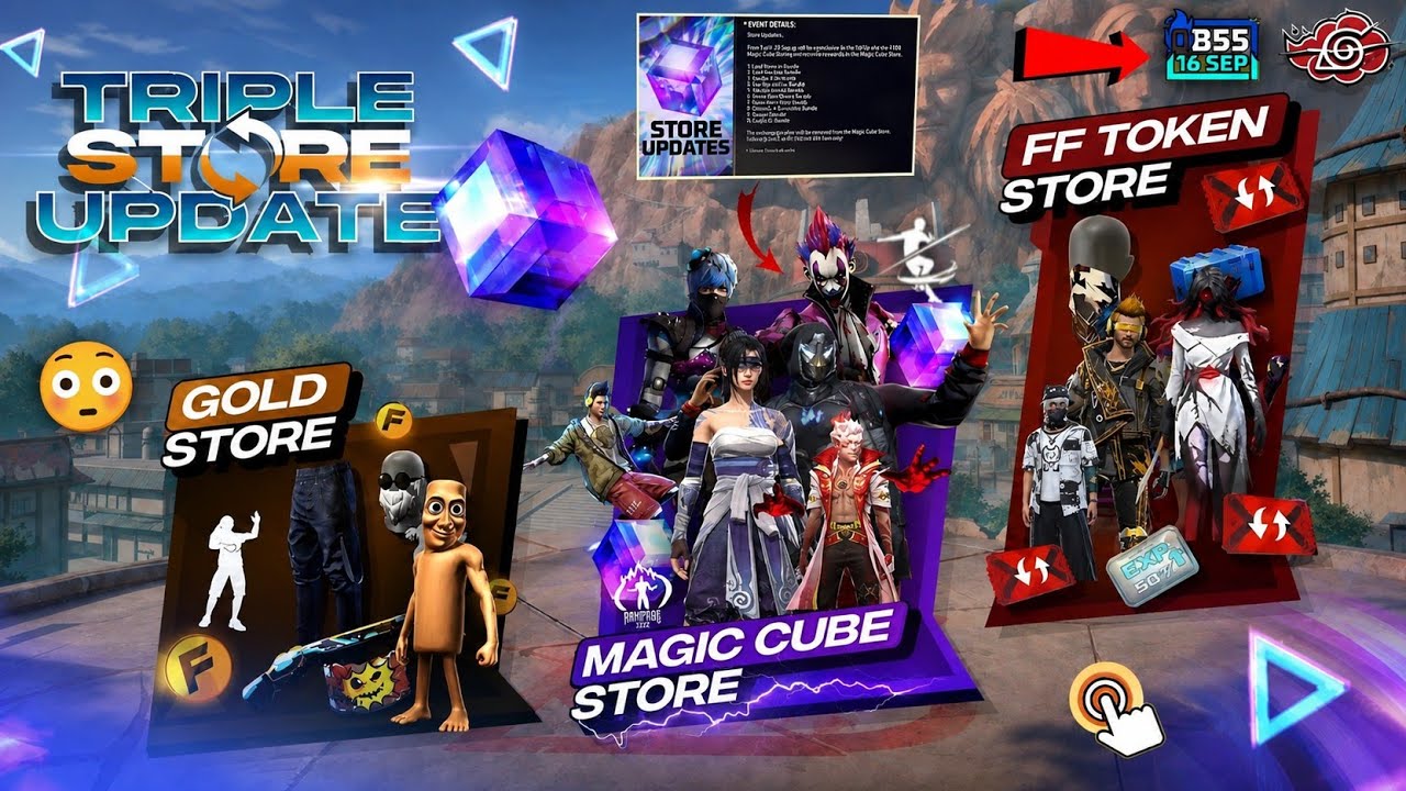 OB55 Triple Store Update 🤯 Sep 16 Magic Cube Update Free Fire | Joker Bundle In Magic Cube Store