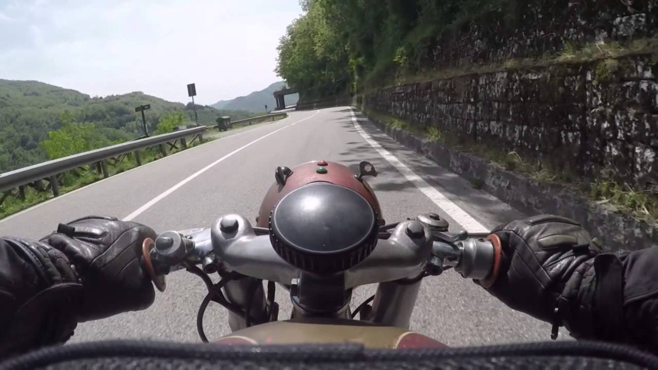 Some Tuscan bends on a 1958 175 Ducati Sport